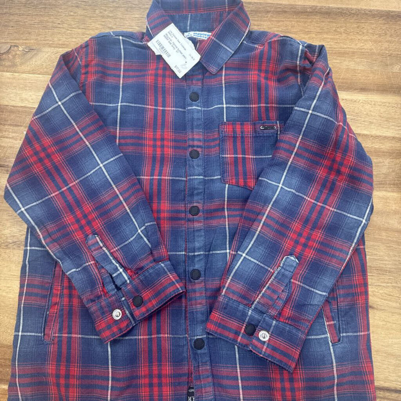 Mayoral- flannel button shirt- MSRP $48: Grey -children-5T