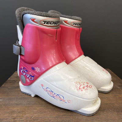 TecnoPro - G40 Downhill Ski Boots: White/Pink-children-