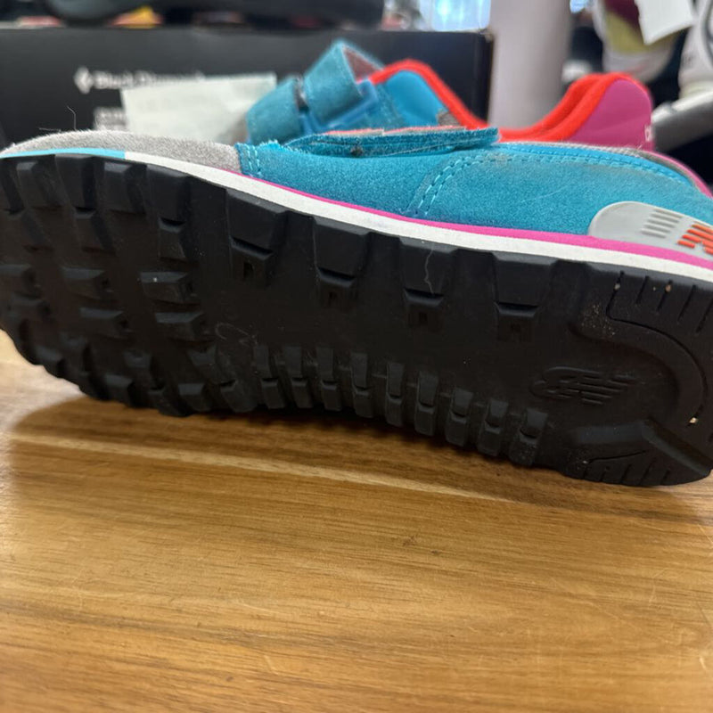 New Balence- velcro run shoes- MSRP $100: grey teal pink -children-