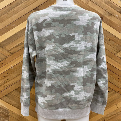 Eddie Bauer - Women's Camo Sweatshirt - MSRP $90: Grey/Green/Brown-women-SM