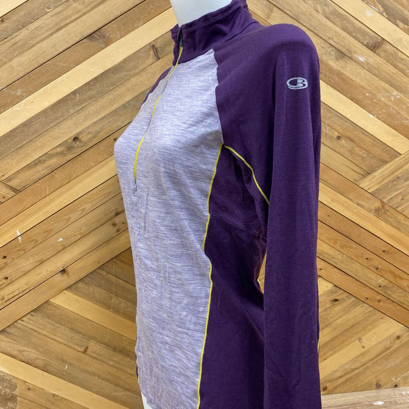 Icebreaker- Merino GT 1/4 zip- MSRP $ 149: Purple -women-MD