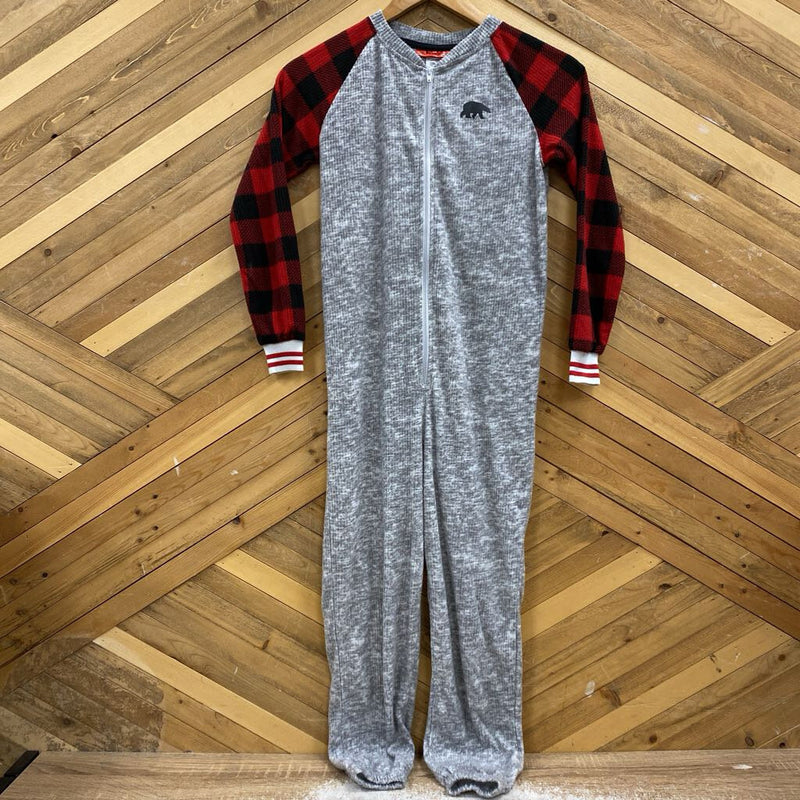 Holiday Fam Jams - Kids Onesie: Grey/Red/Black-children-8Y