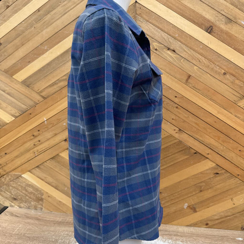 Salomon - Flannel Shirt - MSRP $90: Blue/Grey/Red-women-LG