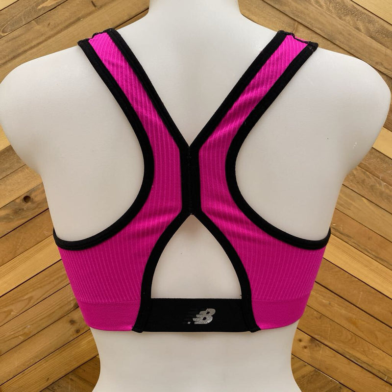 New Balance - Sports Bra : Neon Pink -women-sm