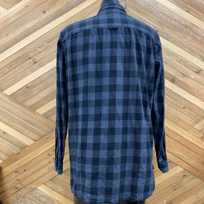 Frank & Oak - Men's Flannel Shirt - MSRP comp $109: Black/Grey-men-XL