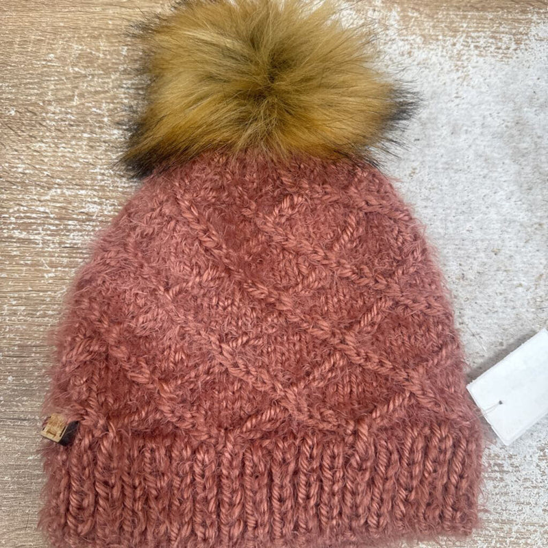 Northern Knitz - Toque w/ Pom Pom: Pink-unisex-