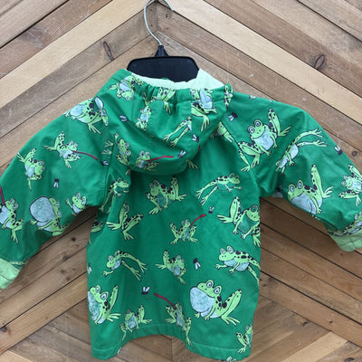 Lazy One - Kid's Lined Frog Rain Jacket: Green-children-2T