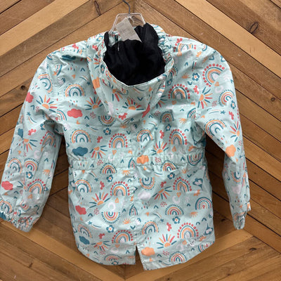 Ripzone- rain shell- MSRP $ 50: Blue/Rainbows -children-5T