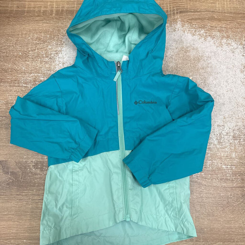 Columbia - Kids Fleece-Lined Rain Jacket - MSRP $60: Teal/Blue-children-3T