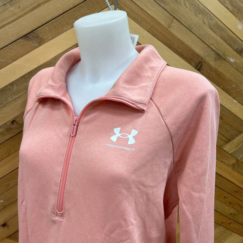 Under Armour - 1/4 zip sweater : Pink-women-LG