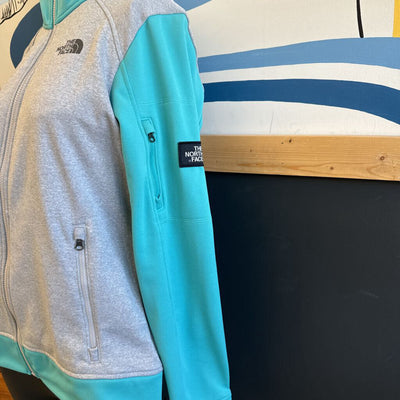 The North Face - Women's Full-Zip Active Fleece - MSRP comp $120: Grey/Teal Blue-women-LG