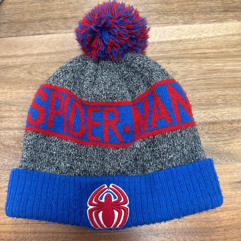 M&Co Kids - Spiderman Toque w/ Pom Pom: Grey/Blue/Red-children-MD