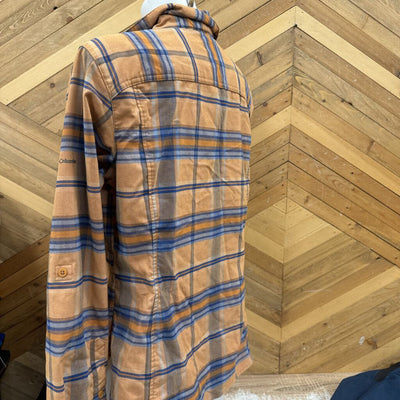 Columbia - Women's Flannel Shirt - MSRP $80: Orange/Blue-women-LG