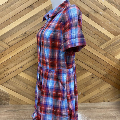 G.H.Bass & Co - Women's Button-Up Plaid Dress: Red/Blue-women-MD