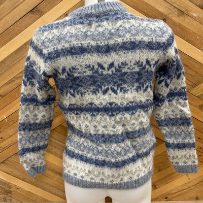 Freyja - Women's Wool Sweater - MSRP $249: Blue/White-women-SM