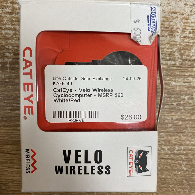 CatEye - Velo Wireless Cyclocomputer - MSRP $60: White/Red--