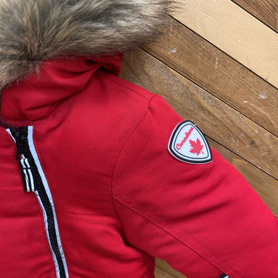 Canadiana - Kid's One-Piece Snow Suit: Red-children-0-3M