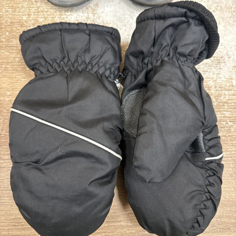 Insulated winter Mittens : Black-unisex-Youth