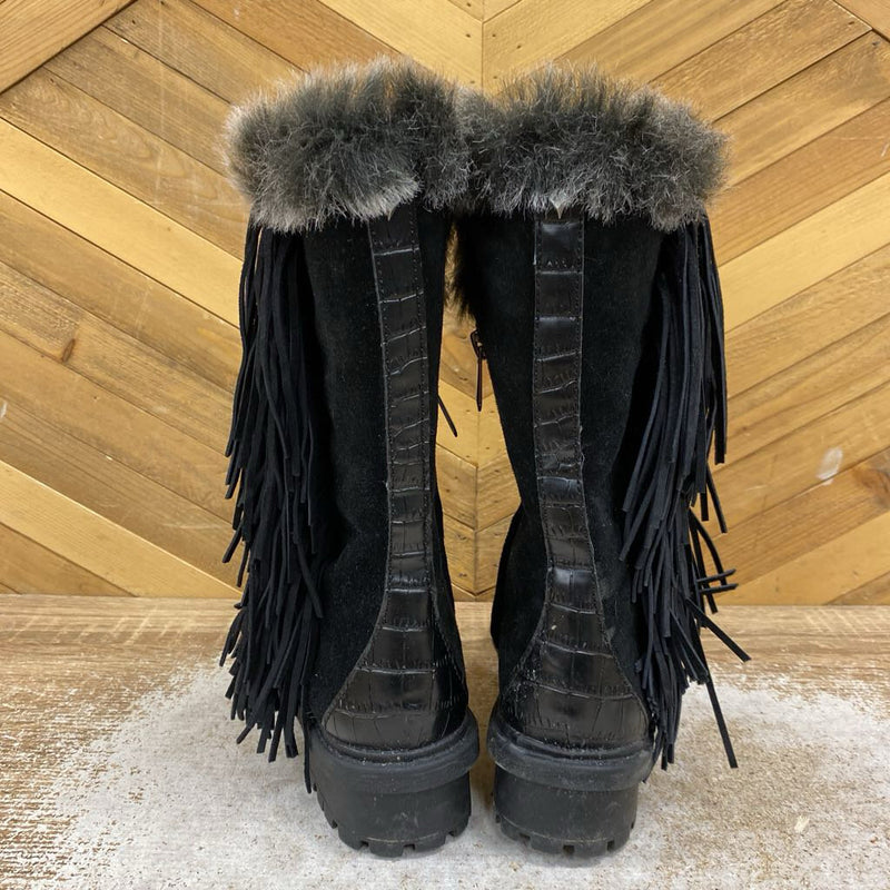 Sam Edelman - Fringe Boots : Black-women-5.5