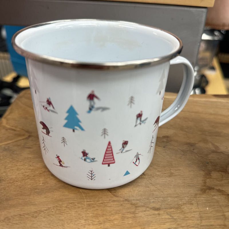 Enamel Camp Mug : White ski --