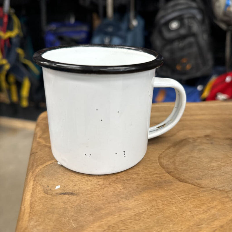 Enamel Camp Mug : White Black --