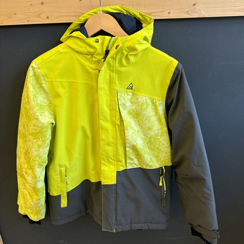 Ripzone - Kids Legacy Waterproof Hooded Ski Jacket - MSRP $160: Neon Green/Dark Grey-children-LG