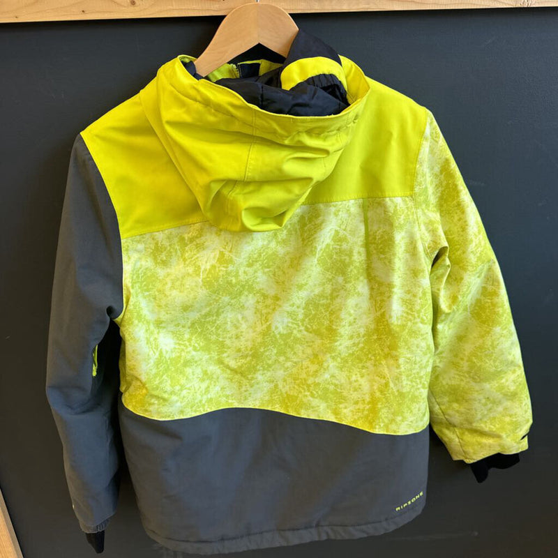 Ripzone - Kids Legacy Waterproof Hooded Ski Jacket - MSRP $160: Neon Green/Dark Grey-children-LG