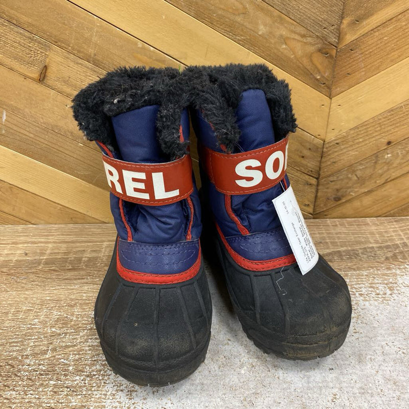 Sorel - Kids Snow Commander Winter Boots - MSRP $80: Navy/Red/Black-children-