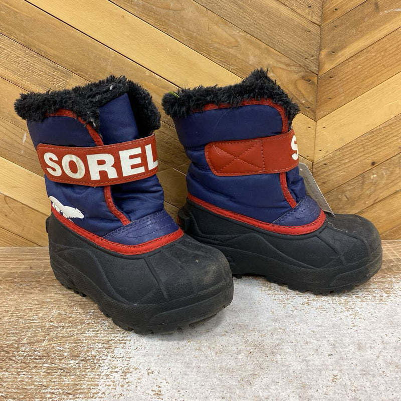 Sorel - Kids Snow Commander Winter Boots - MSRP $80: Navy/Red/Black-children-