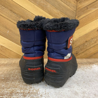 Sorel - Kids Snow Commander Winter Boots - MSRP $80: Navy/Red/Black-children-