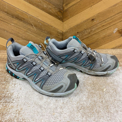 Salomon - Women's XA Pro 3D Hiking Shoes - MSRP $185: Grey/Teal Blue-women-W8.5