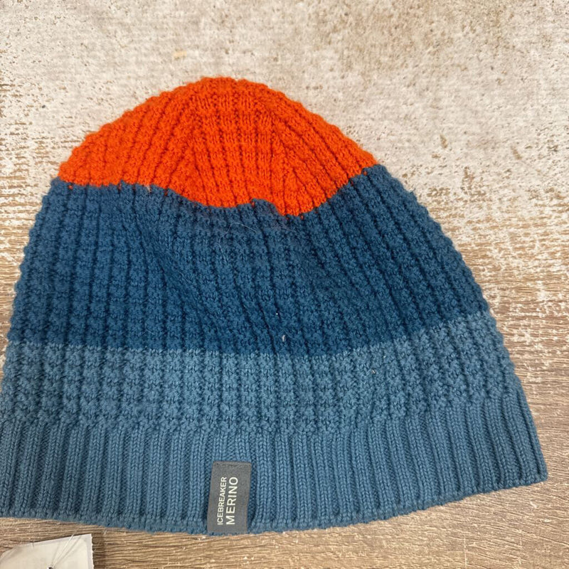 Icebreaker- knit beanie- MSRP $45: Blue//orange -unisex-