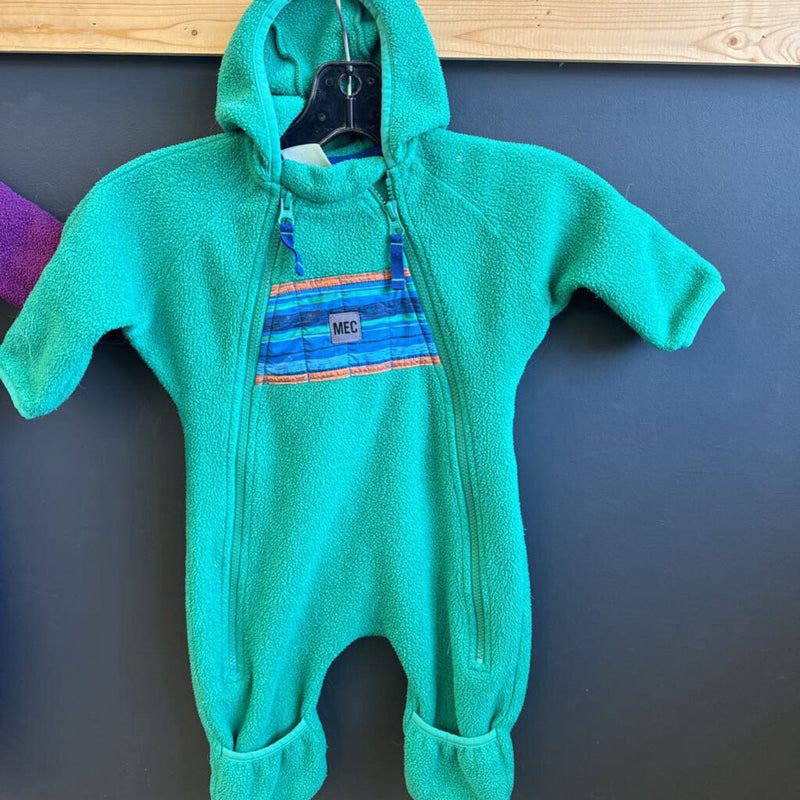 MEC - Infant Fleece Bunting Suit - MSRP $60: Green/Blue-infant-6M