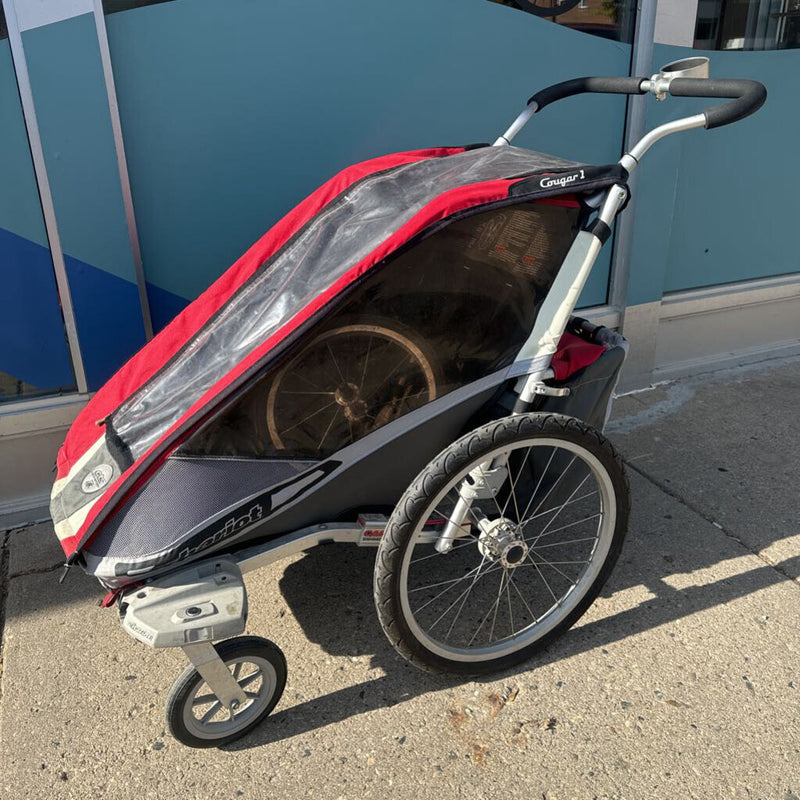 Chariot Baby Jogger and Bike Trailer: Red and Grey-children-