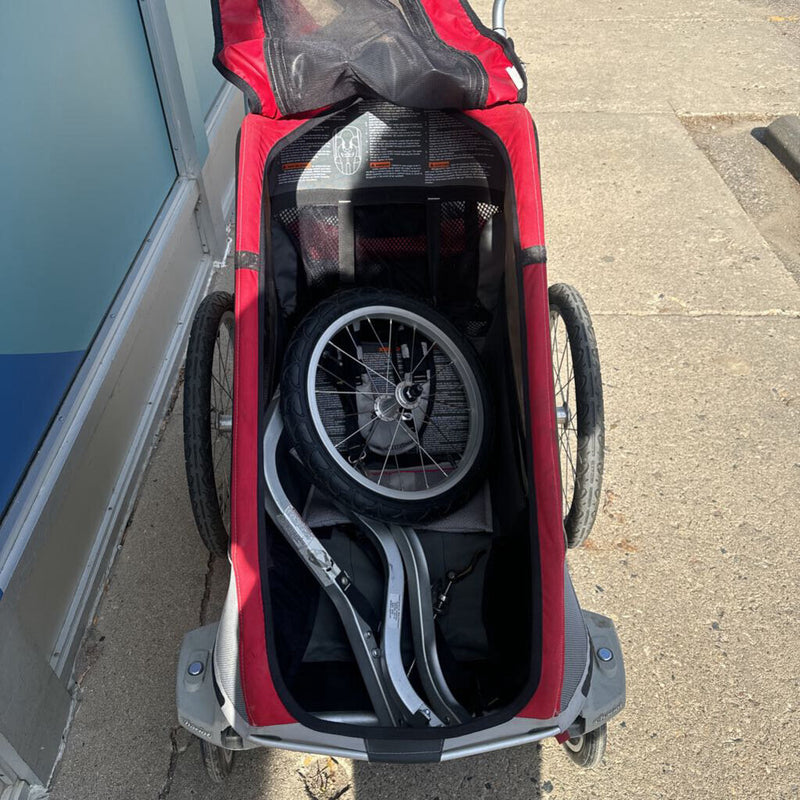 Chariot Baby Jogger and Bike Trailer: Red and Grey-children-