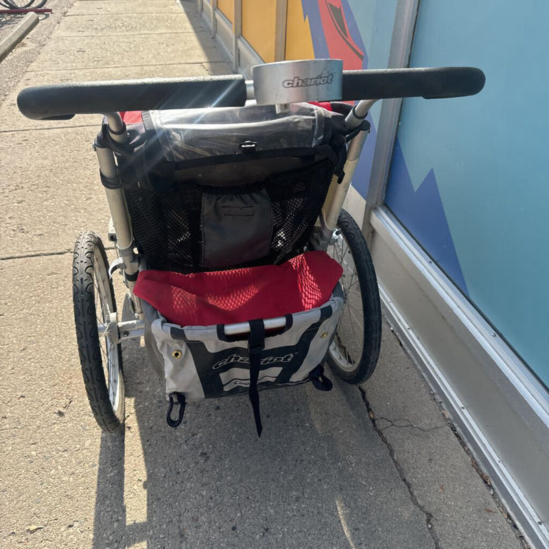 Chariot Baby Jogger and Bike Trailer: Red and Grey-children-