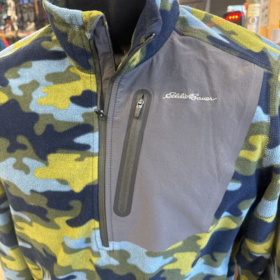 Eddie Bauer - Men's First Ascent 1/2-Zip Fleece - MSRP comp $100: Green/Blue/Camo-men-MD