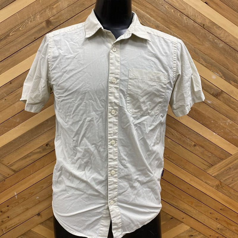 Patagonia- button polo shirt Men;s- MSRP $99: Off White -men-SM