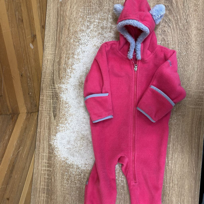 Columbia-fleece bear onsie- MSRP $50: Pink -children-6-12M