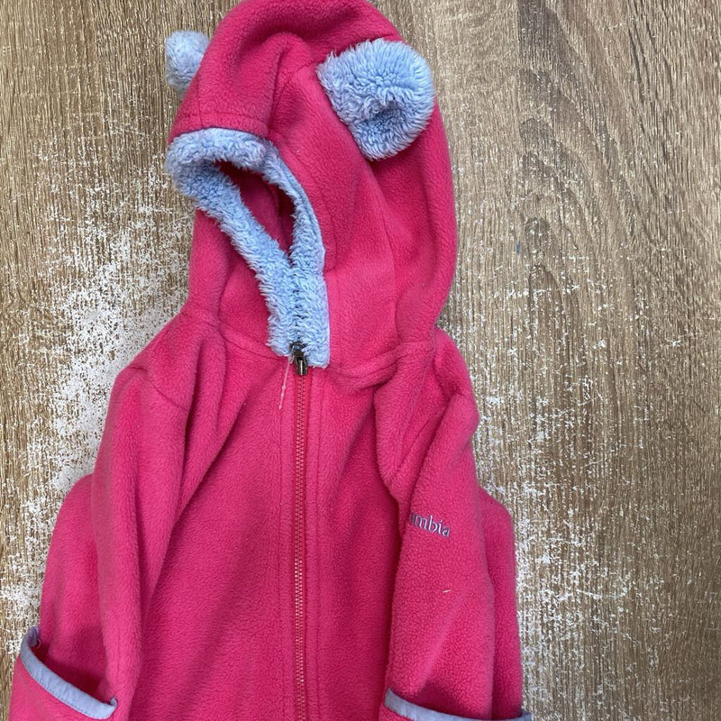 Columbia-fleece bear onsie- MSRP $50: Pink -children-6-12M