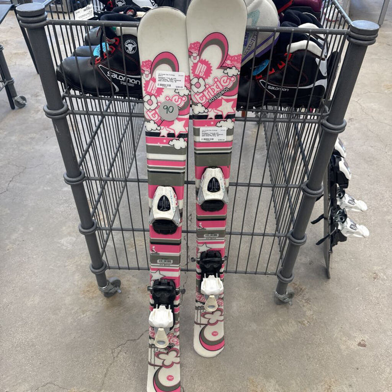 Rossignol- Trixie ski with TC45 binding - MSRP compared $555: White Pink Grey --90