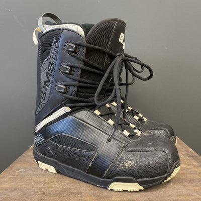 SIMS - Lace Snowboard Boots - MSRP comparable $159: Black White -men-8M