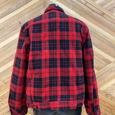 French Connection - Men's Wool-Blend Button-Up Jacket: Red/Black-men-XL