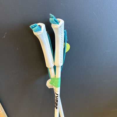 Exel - Vintage XC Ski Poles: White/Teal Blue--105cm