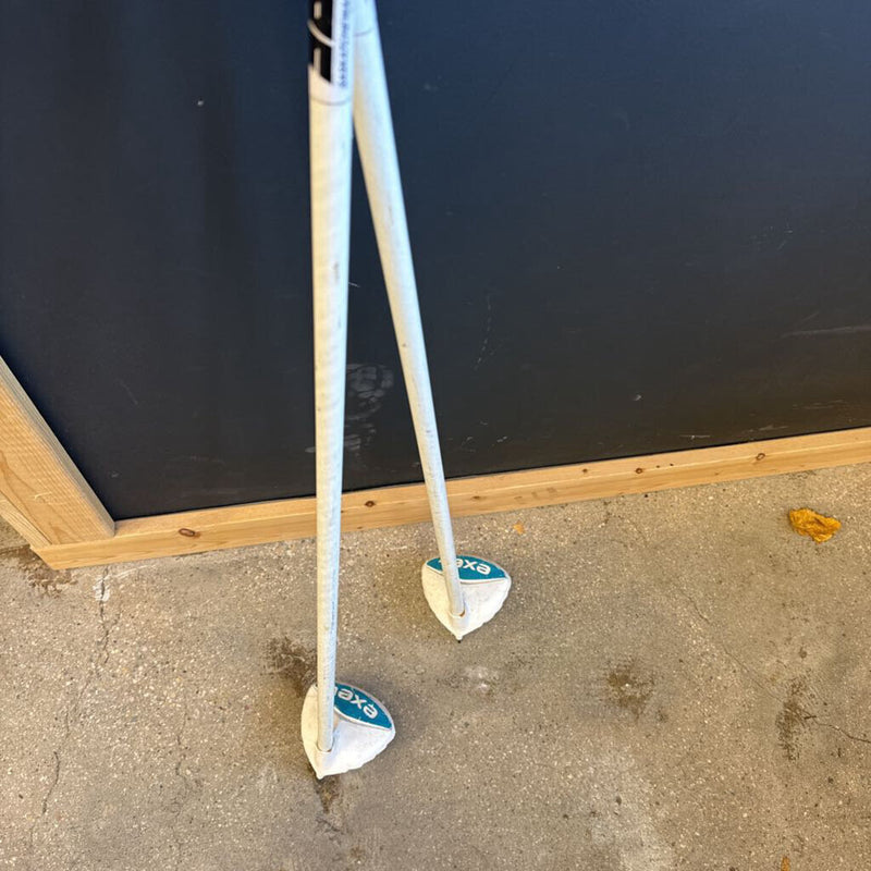 Exel - Vintage XC Ski Poles: White/Teal Blue--105cm