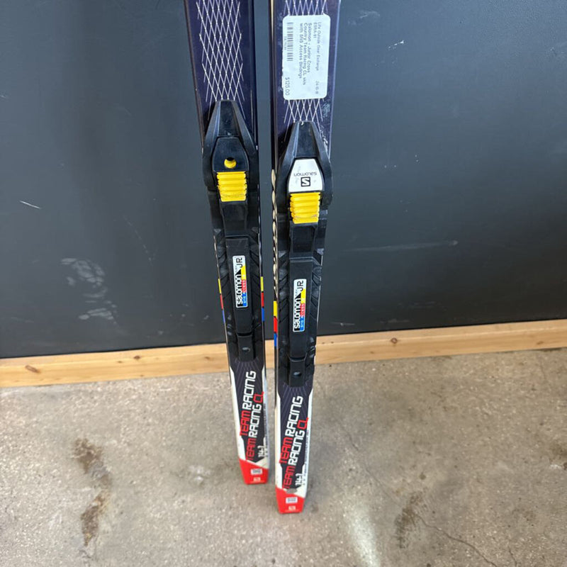 Salomon - Junior Cross Country Team Racing CL skis with SNS Access Bindings: Black/white/red--141