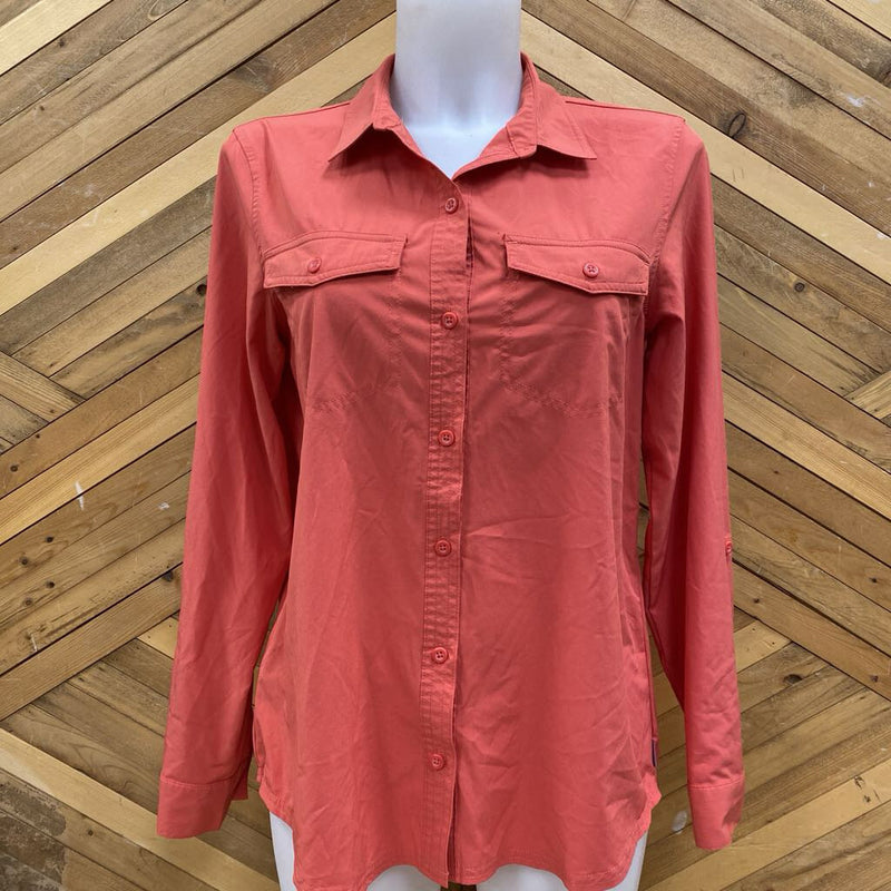 Edddie Bauer- Classic fit uv summer button down - MSRP $98: Pink -women-SM