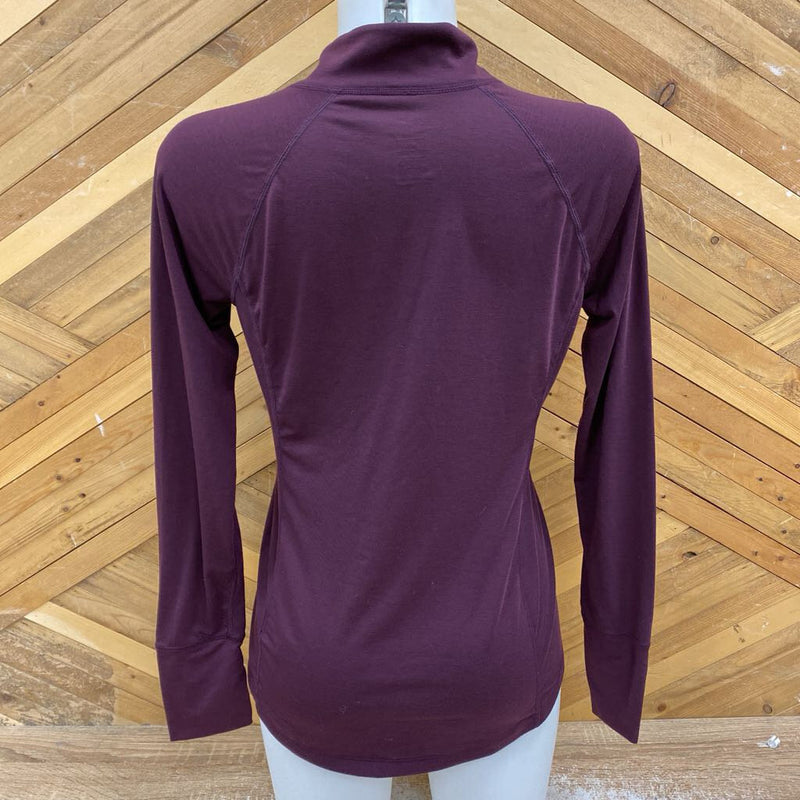 Paradox - womens 1/4 Zip Long Sleeve: Burgundy -women-SM