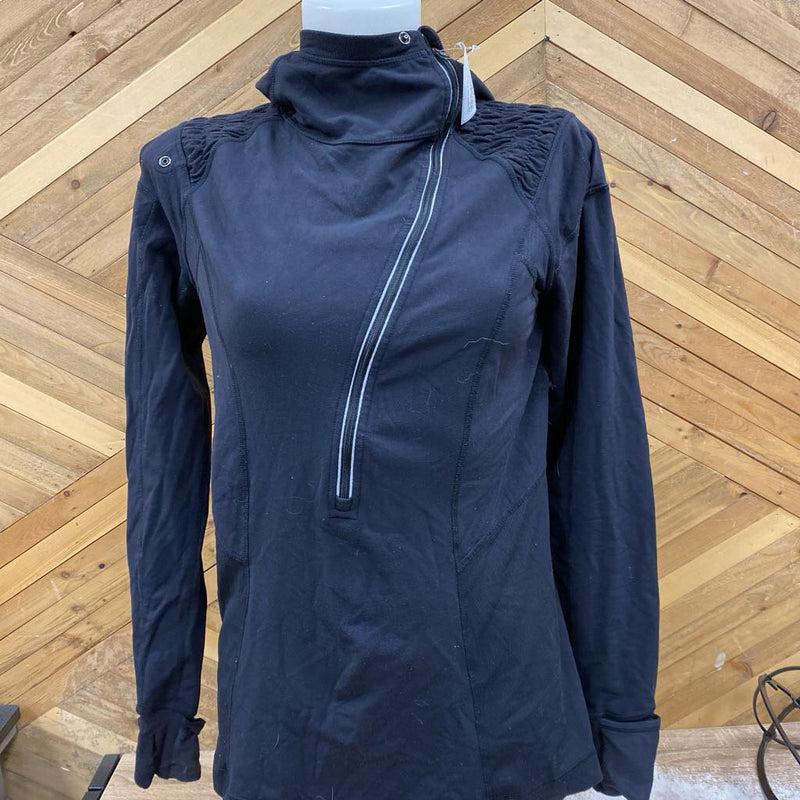 Lululemon - Womens Active 1/2-Zip Hooded Top - MSRP comp $128: Black-women-