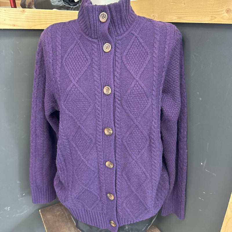 L.L Bean - Knit Sweater Cardigan - MSRP $225: Purple-women-XL